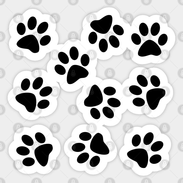 Cute Little Paws - Pattern Design Sticker by art-by-shadab